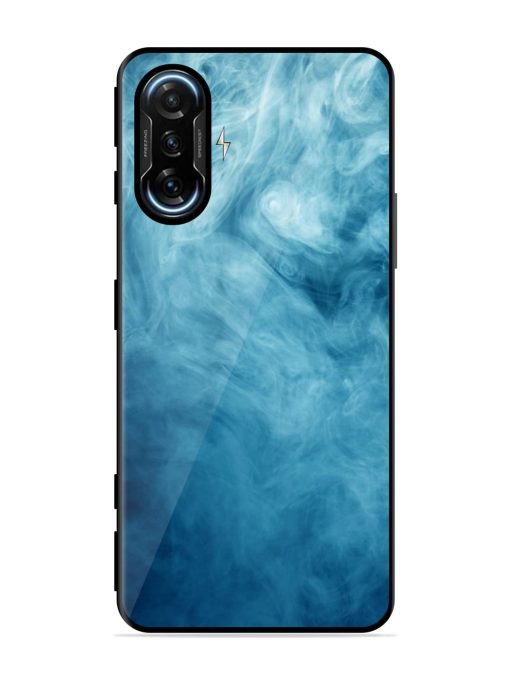 Blue Smoke Art Glossy Metal Phone Cover for Poco F3 Gt (5G) Zapvi