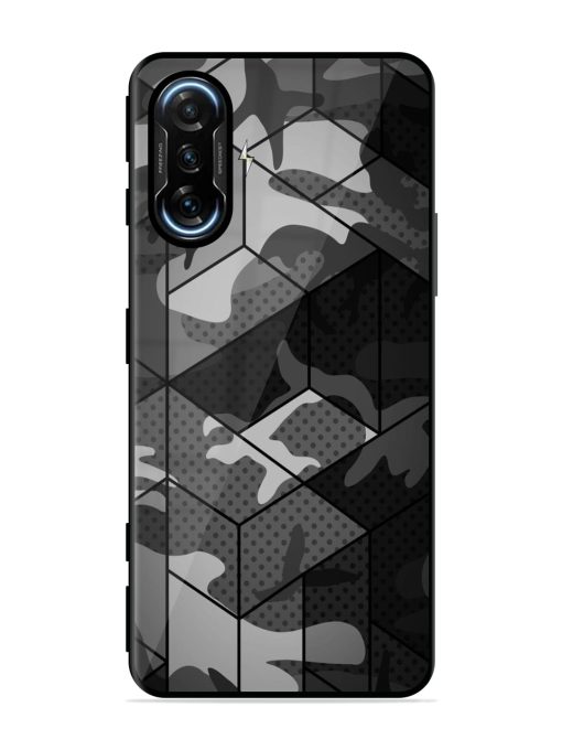 Hexagonal Pattern Glossy Metal Phone Cover for Poco F3 Gt (5G)