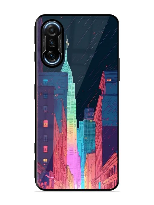 Minimal City Art Glossy Metal Phone Cover for Poco F3 Gt (5G) Zapvi