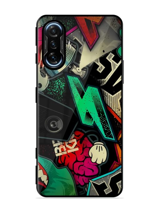 Graffiti Art Glossy Metal Phone Cover for Poco F3 Gt (5G) Zapvi