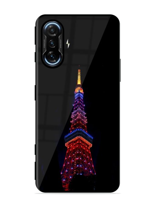 Eiffel Tower Night View Glossy Metal Phone Cover for Poco F3 Gt (5G) Zapvi