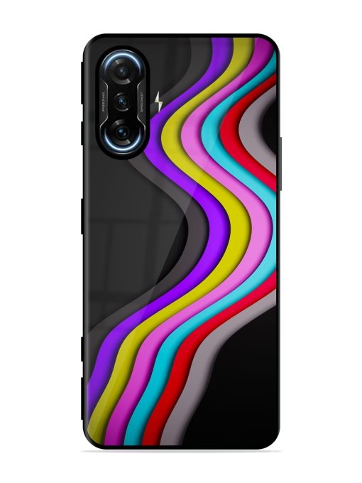 Liquid Blue Abstract Glossy Metal Phone Cover for Poco F3 Gt (5G) Zapvi