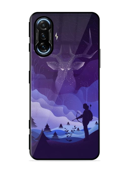 Deer Forest River Glossy Metal Phone Cover for Poco F3 Gt (5G)