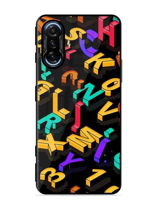 Seamless Pattern With Letters Glossy Metal Phone Cover for Poco F3 Gt (5G)