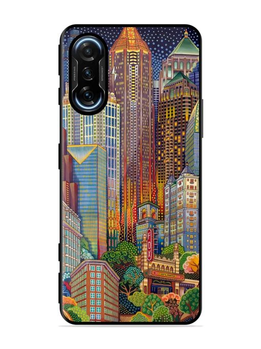 Cityscapes Art Glossy Metal Phone Cover for Poco F3 Gt (5G) Zapvi