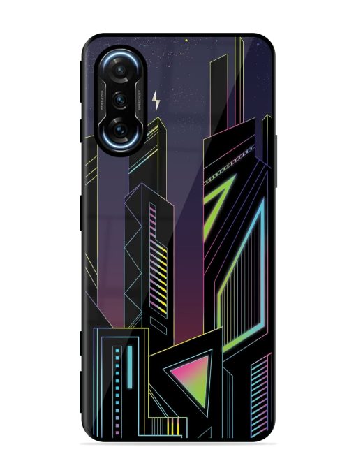 Neon Dreamscape Glossy Metal Phone Cover for Poco F3 Gt (5G) Zapvi