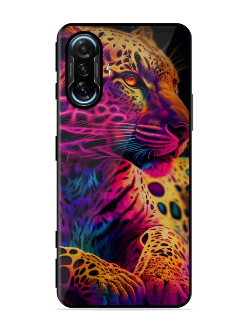 Leopard Art Glossy Metal Phone Cover for Poco F3 Gt (5G) Zapvi