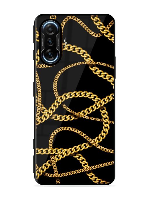 Decorative Golde Chain Glossy Metal Phone Cover for Poco F3 Gt (5G) Zapvi