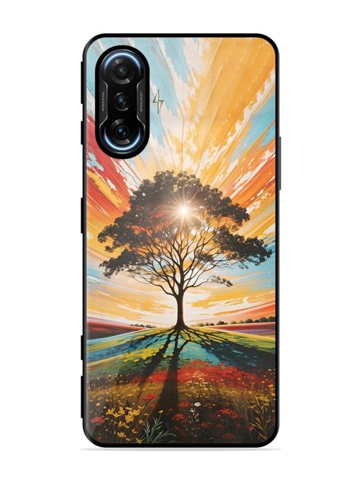 Abstract Tree Colorful Art Glossy Metal Phone Cover for Poco F3 Gt (5G) Zapvi