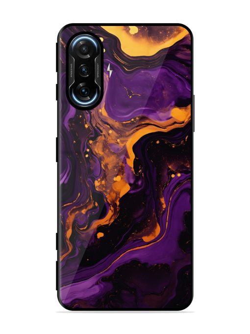 Painting Of A Purple Glossy Metal Phone Cover for Poco F3 Gt (5G) Zapvi