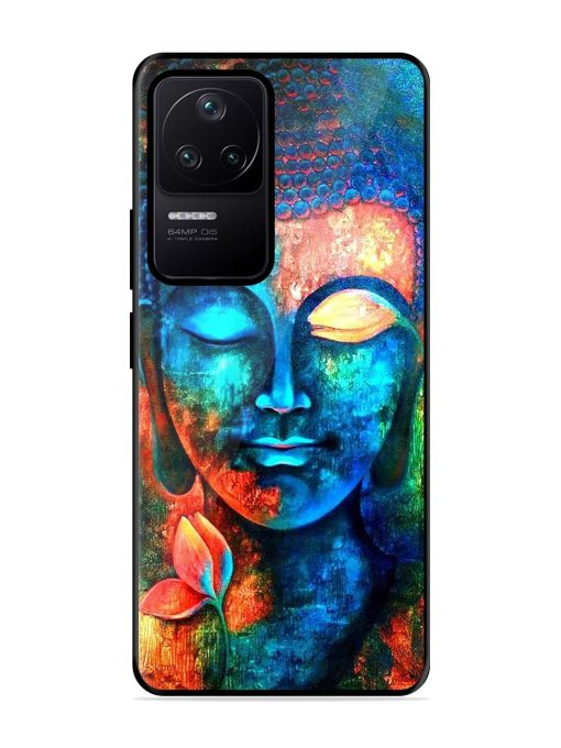 Buddha Painting Glossy Metal Phone Cover for Poco F4 (5G)