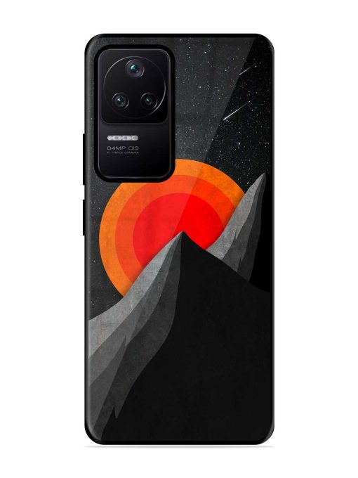 Black Mountain Glossy Metal Phone Cover for Poco F4 (5G)