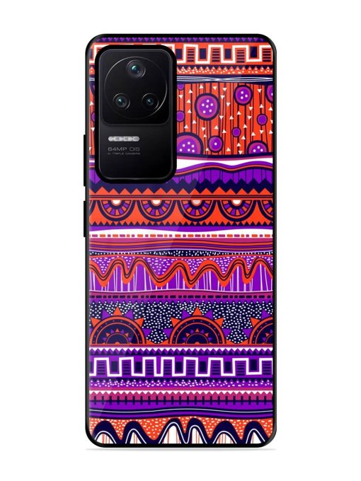 Ethnic Seamless Pattern Glossy Metal TPU Phone Cover for Poco F4 (5G) Zapvi