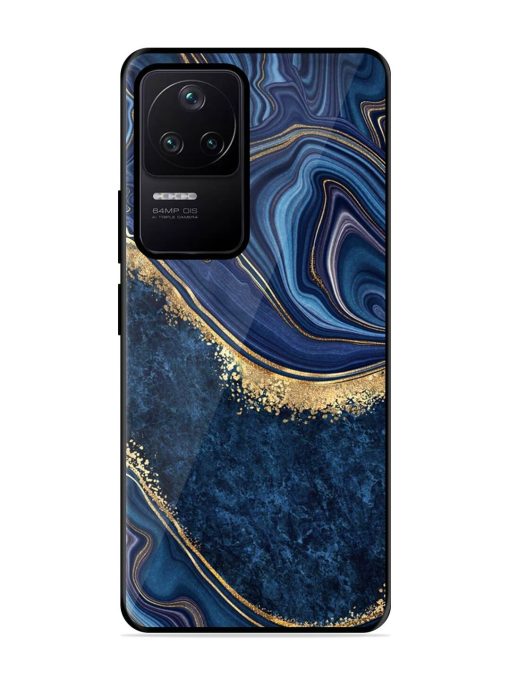 Abstract Background Blue Glossy Metal TPU Phone Cover for Poco F4 (5G) Zapvi