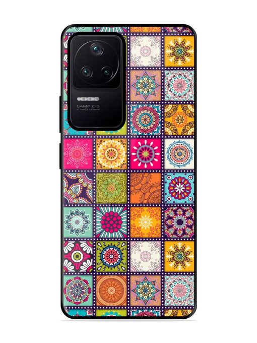 Seamless Pattern Vintage Glossy Metal Phone Cover for Poco F4 (5G) Zapvi