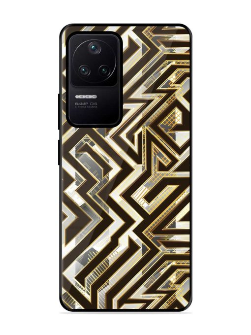 Technology Geometric Seamless Glossy Metal Phone Cover for Poco F4 (5G) Zapvi