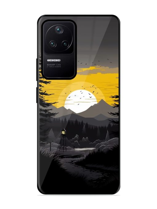 Sunset Vector Glossy Metal Phone Cover for Poco F4 (5G) Zapvi