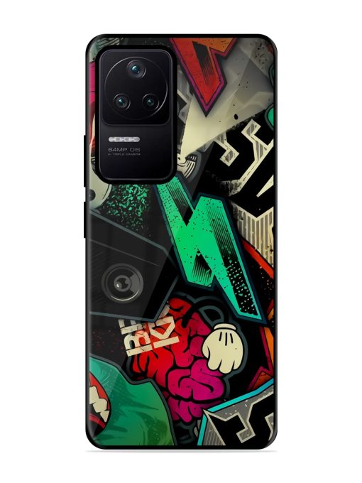 Graffiti Art Glossy Metal Phone Cover for Poco F4 (5G) Zapvi