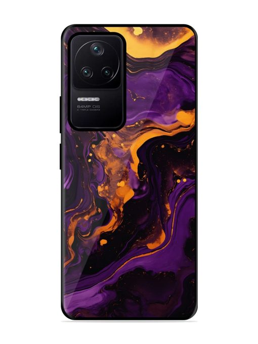 Painting Of A Purple Glossy Metal Phone Cover for Poco F4 (5G) Zapvi