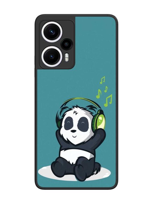 Music Panda Glossy Metal Phone Cover for Poco F5 (5G)