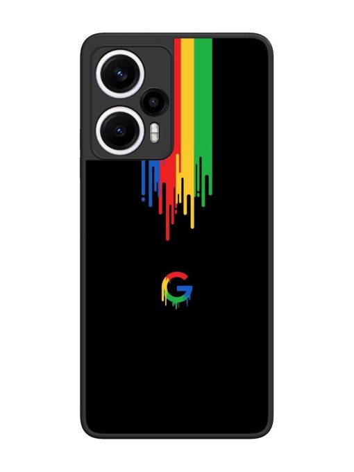 Google Logo Glossy Metal Phone Cover for Poco F5 (5G) Zapvi