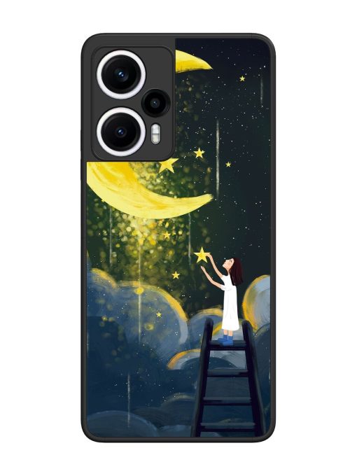 Moonlight Healing Night Illustration Glossy Metal TPU Phone Cover for Poco F5 (5G) Zapvi