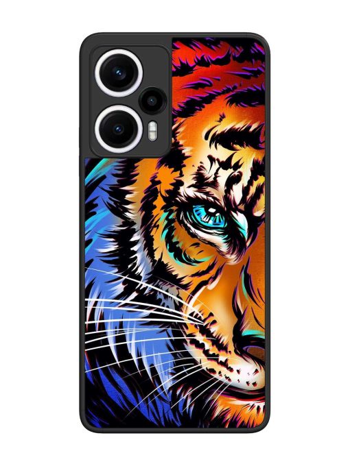 Colorful Lion Art Glossy Metal Phone Cover for Poco F5 (5G) Zapvi