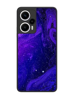 Galaxy Acrylic Abstract Art Glossy Metal Phone Cover for Poco F5 (5G)