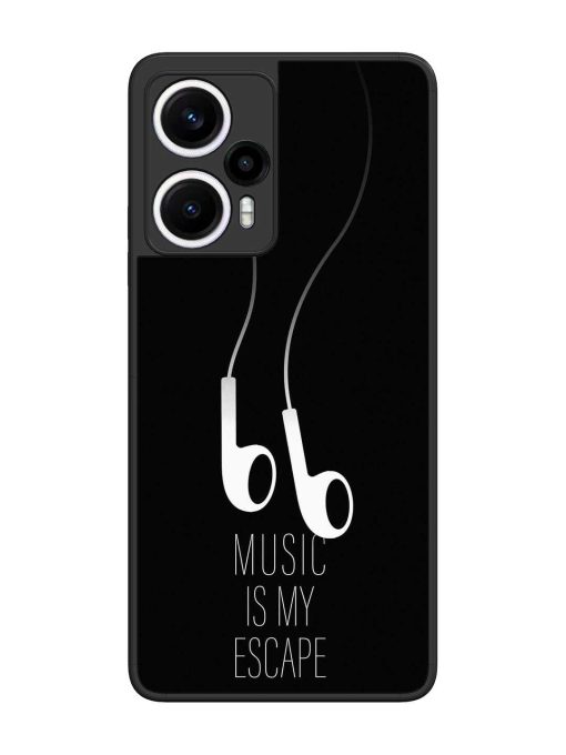 Music Is My Escape Glossy Metal Phone Cover for Poco F5 (5G)