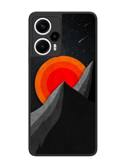 Black Mountain Glossy Metal Phone Cover for Poco F5 (5G) Zapvi