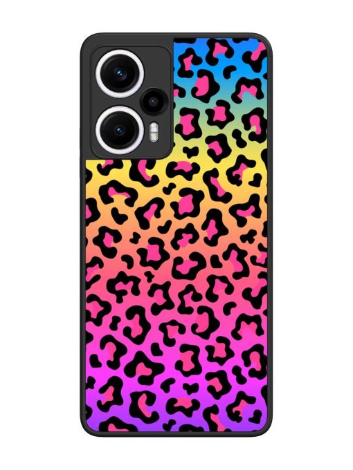 Neon Rainbow Colored Glossy Metal Phone Cover for Poco F5 (5G)