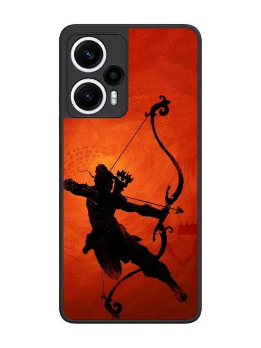 Illustration Lord Rama Glossy Metal Phone Cover for Poco F5 (5G)