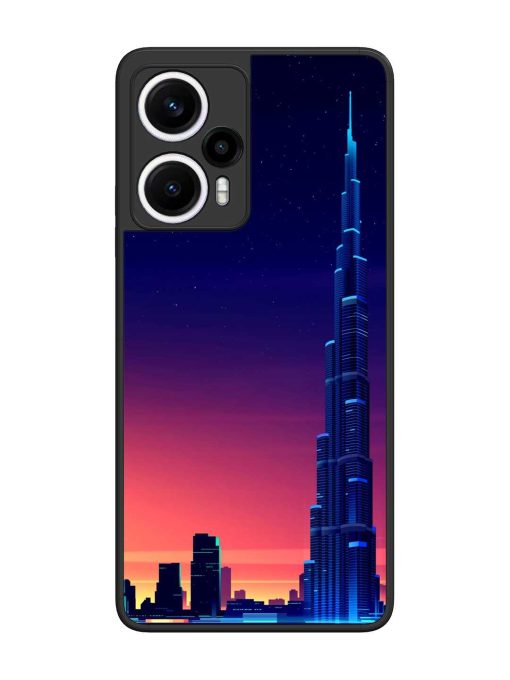 Burj Khalifa Abstract Glossy Metal Phone Cover for Poco F5 (5G) Zapvi