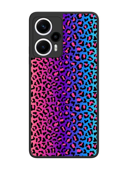 Colorful Leopard Seamless Glossy Metal Phone Cover for Poco F5 (5G) Zapvi