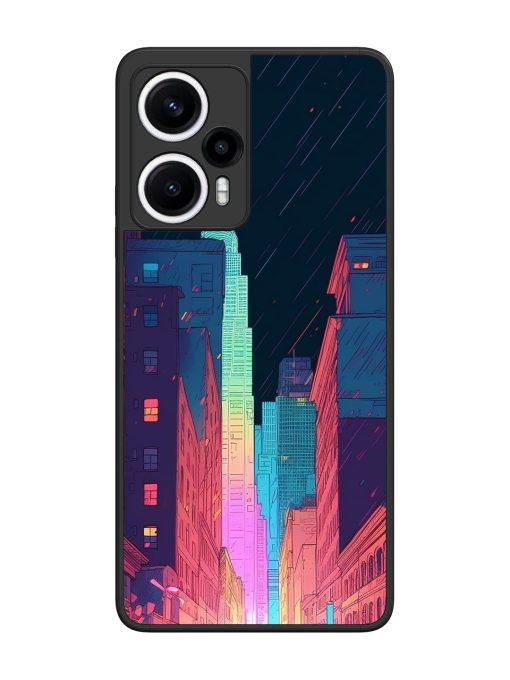 Minimal City Art Glossy Metal Phone Cover for Poco F5 (5G)