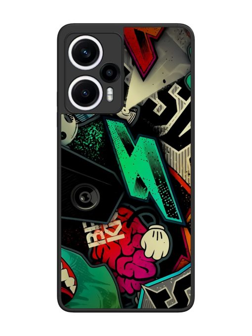 Graffiti Art Glossy Metal Phone Cover for Poco F5 (5G) Zapvi