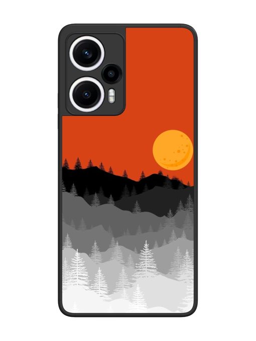 Mountain Lofi Sun Glossy Metal Phone Cover for Poco F5 (5G) Zapvi