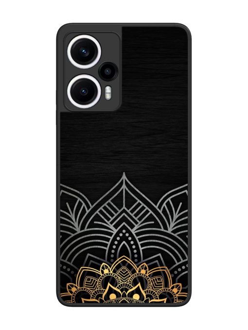 Decorative Golden Pattern Glossy Metal Phone Cover for Poco F5 (5G) Zapvi