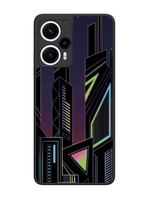 Neon Dreamscape Glossy Metal Phone Cover for Poco F5 (5G)