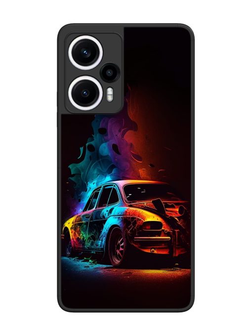 High Classic Car Art Glossy Metal Phone Cover for Poco F5 (5G)