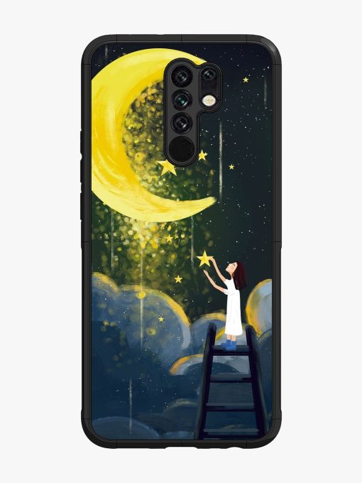 Moonlight Healing Night Illustration Glossy Metal TPU Phone Cover for Poco M2 Zapvi