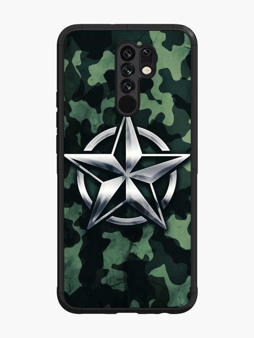 Indian Army Star Design Glossy Metal Phone Cover for Poco M2 Zapvi