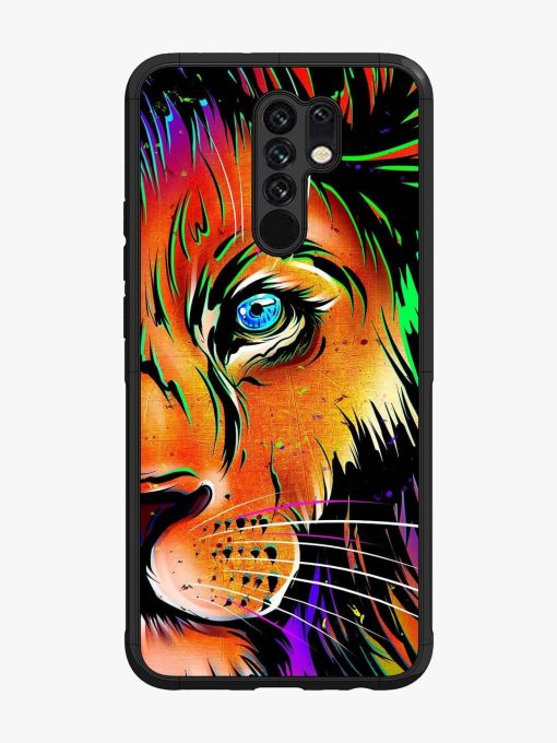 Colorful Lion Design Glossy Metal TPU Phone Cover for Poco M2 Zapvi