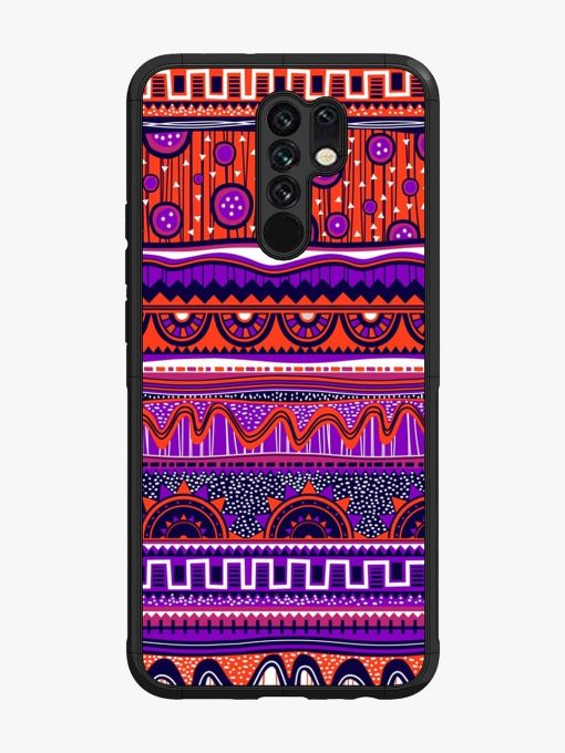 Ethnic Seamless Pattern Glossy Metal TPU Phone Cover for Poco M2 Zapvi