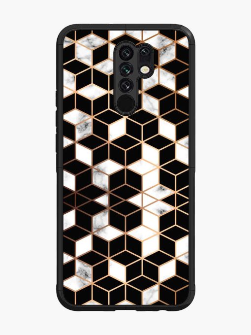 Vector Marble Texture Glossy Metal Phone Cover for Poco M2 Zapvi