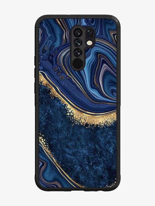 Abstract Background Blue Glossy Metal TPU Phone Cover for Poco M2 Zapvi