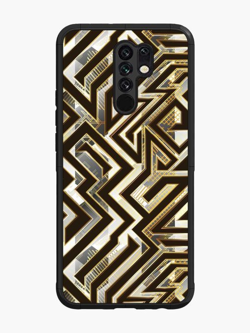 Technology Geometric Seamless Glossy Metal Phone Cover for Poco M2