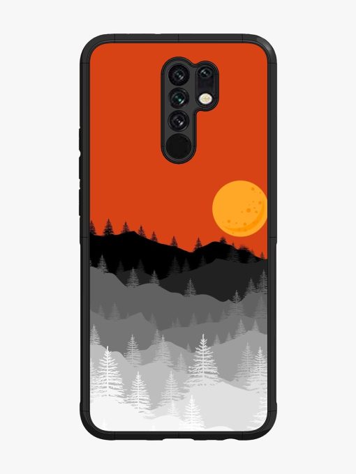 Mountain Lofi Sun Glossy Metal Phone Cover for Poco M2 Zapvi