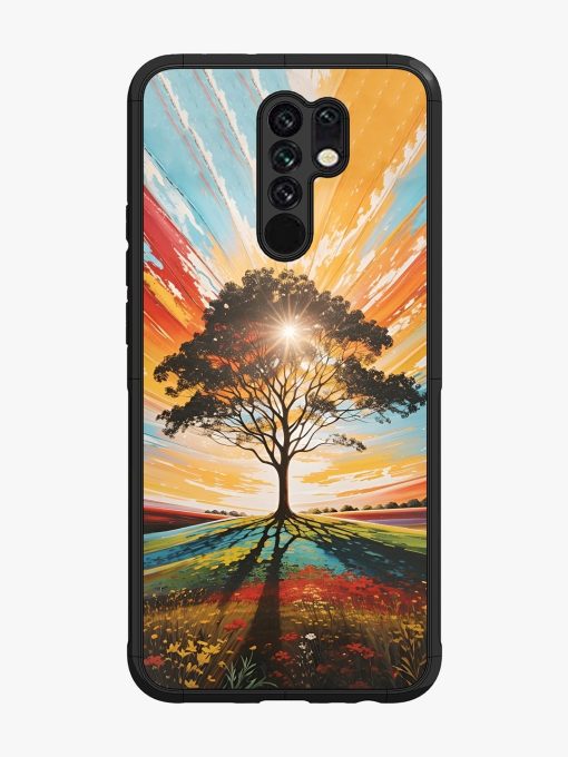 Abstract Tree Colorful Art Glossy Metal Phone Cover for Poco M2 Zapvi