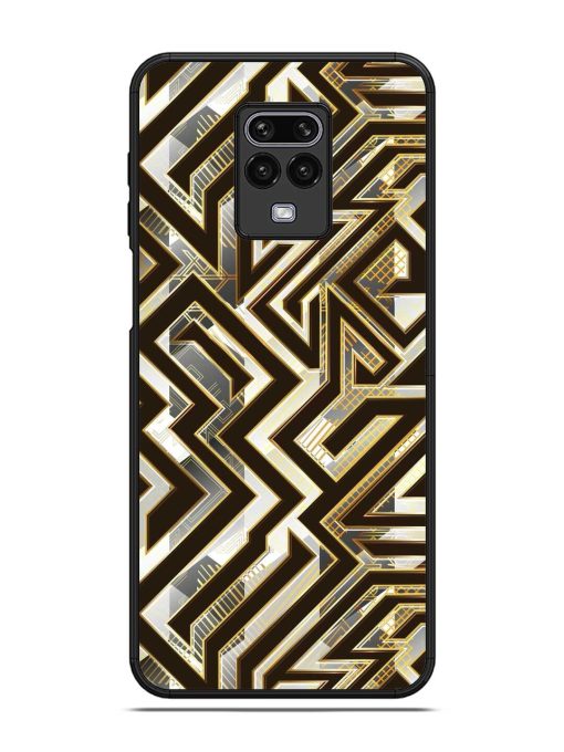 Technology Geometric Seamless Glossy Metal Phone Cover for Poco M2 Pro Zapvi